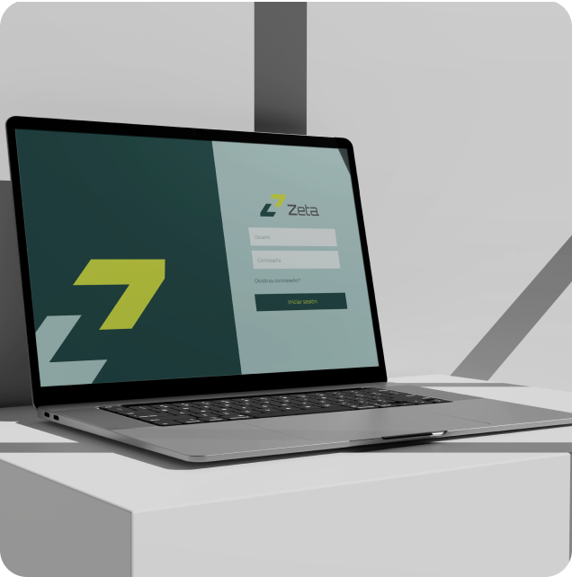 Pantalla de acceso de ZETA en portátil